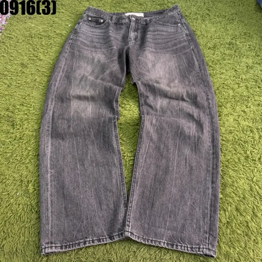 와이드 블랙 데님 팬츠 34 9/16