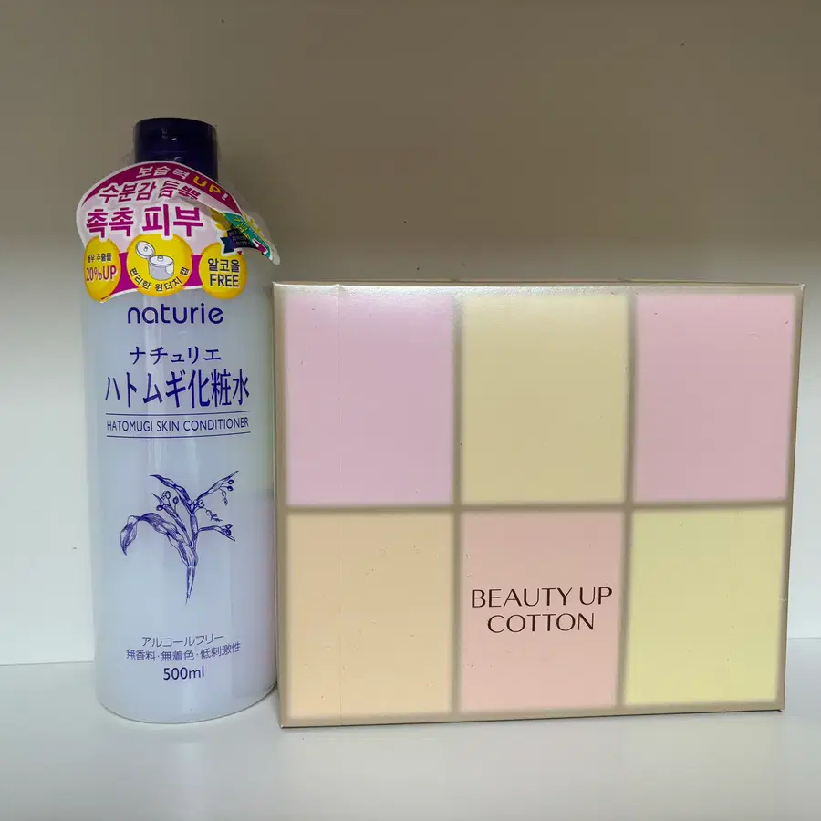 하또무기 스킨 컨디셔너 500ml+일본 화장솜 시세이도 뷰티업 천연 코튼 화장솜 108개입