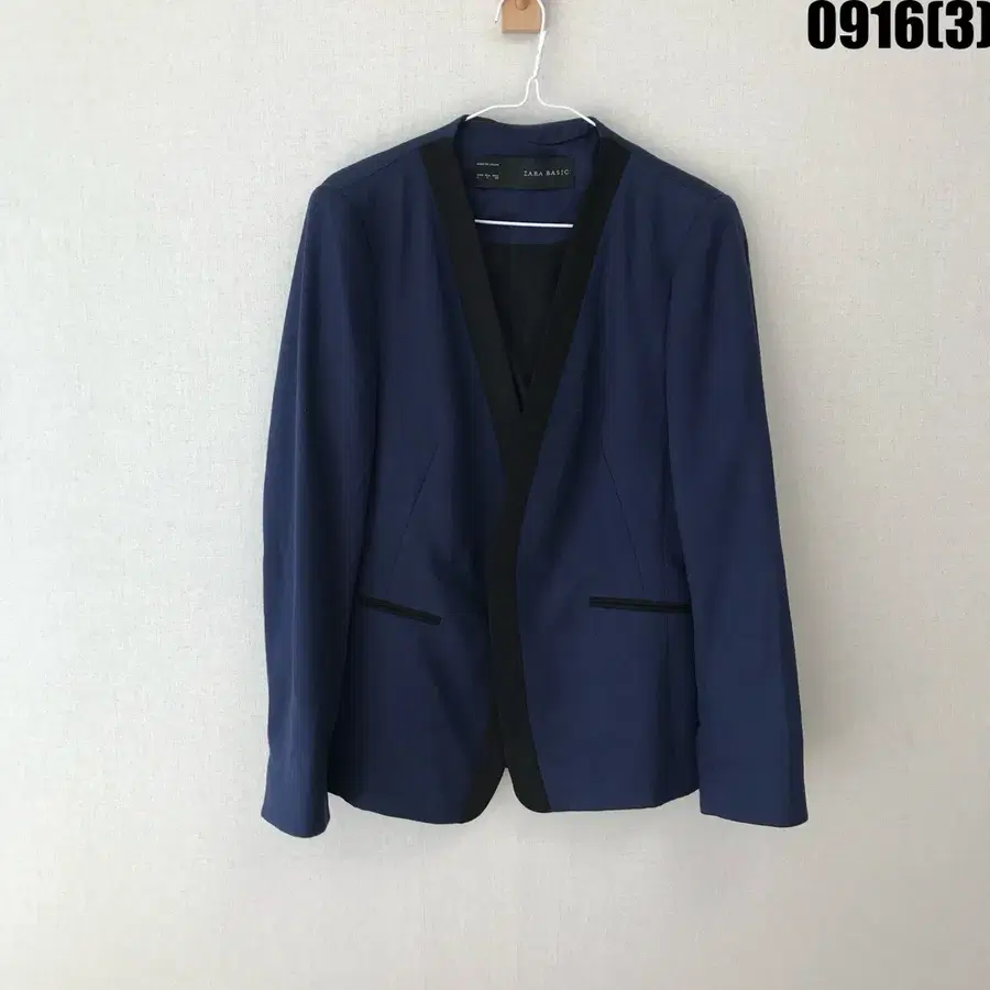 자라 베이직 네이비 투톤 자켓 L