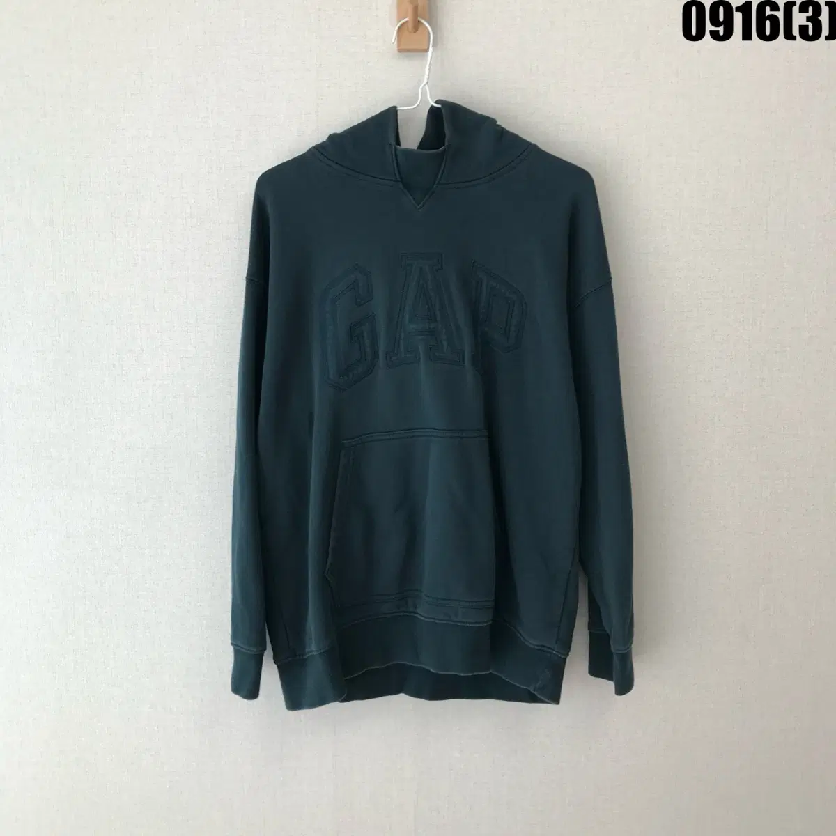 GAP 로고 후드티 짙은 녹색 160