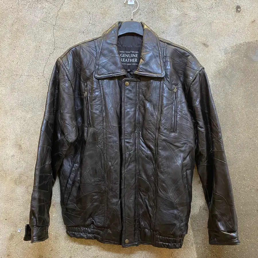 미국 빈티지 genuine leather 가죽 레더 자켓