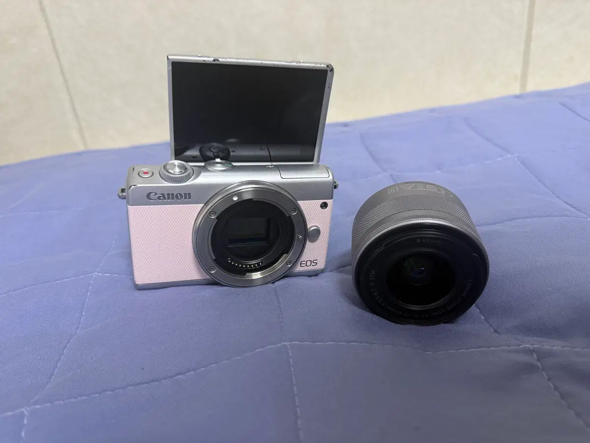셀카가능)Canon 캐논 EOS M100 핑크 풀세트 빈티지 카메라 감성 디카