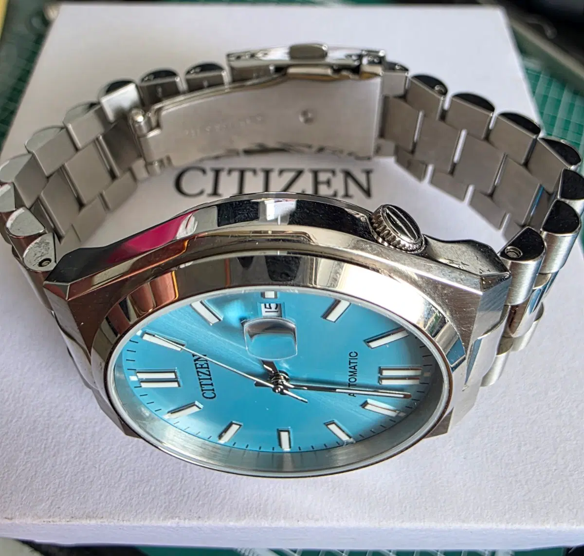시티즌(CITIZEN) 츠요타 오토메틱 아이스 블루 NJ0151-88M 시계 (풀박스)