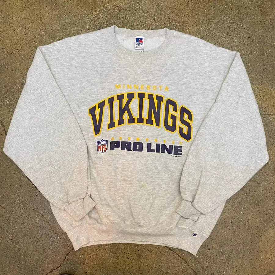 90s Made in USA 빈티지 러셀 미네소타 바이킹스 NFL 스웻셔츠 맨투맨