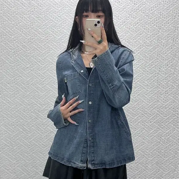 리 캐주얼 컨트리 레트로 빈티지 데님 후드 자켓 100 C14818