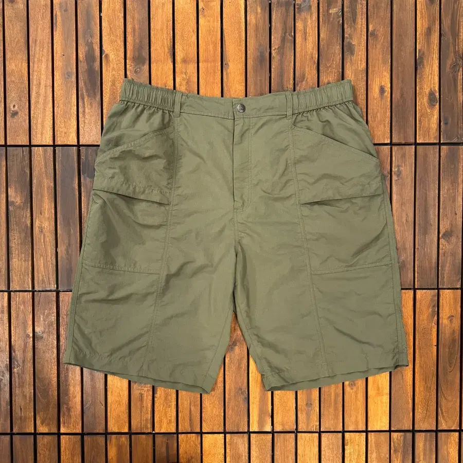 [2XL] 멀티 포켓 립스탑 카키 쇼츠 반바지