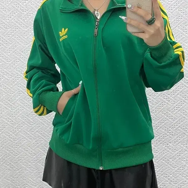 아디다스 빈티지 Y2K 올드스쿨 레트로 그린 져지 집업 M C14831