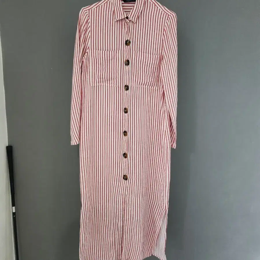 ZARA WOMAN 스트라이프 셔츠 원피스XS