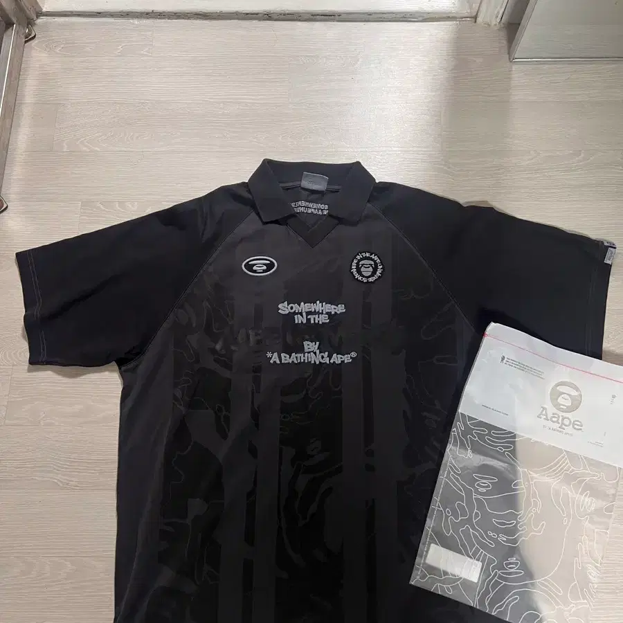 AAPE BY A BATHING APE 반팔 카모 패턴 폴로티 블랙