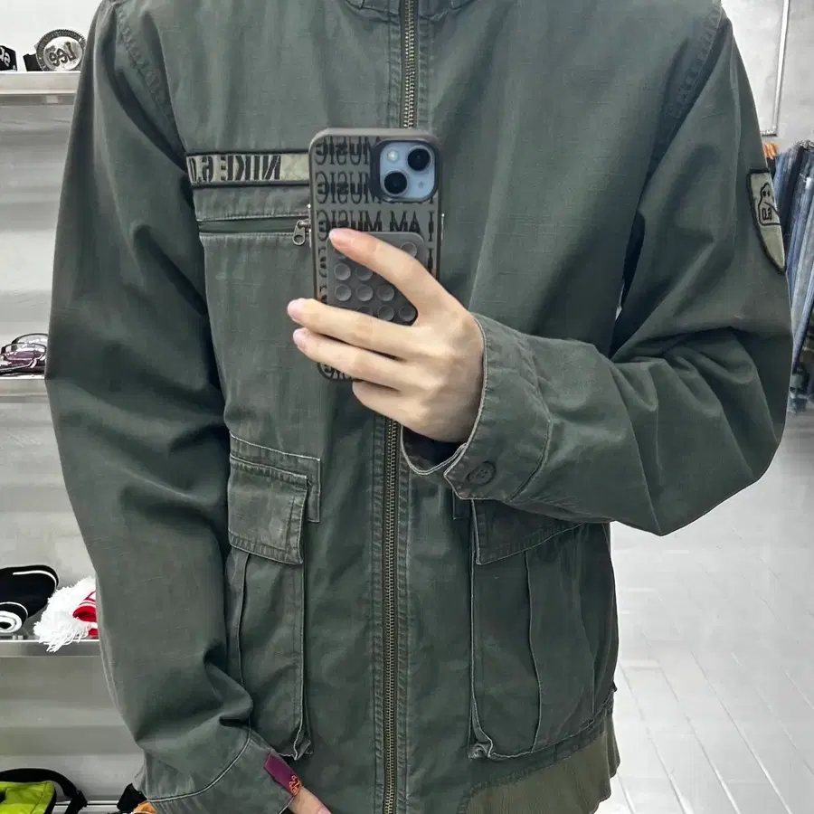 (S) 나이키 SB 투포켓 밀리터리 후드 자켓