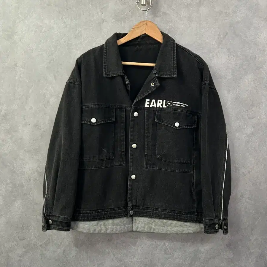 EARL 데님 자켓 블랙 M