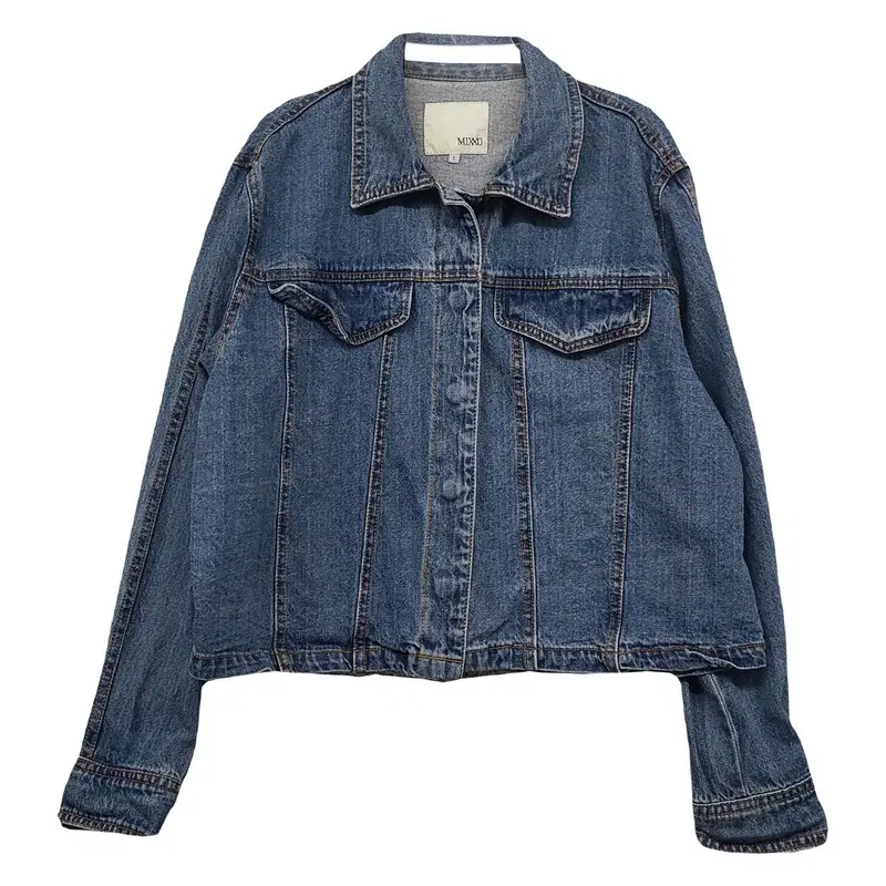미쏘 MIXXO 블루 코튼 100% 베이직 캐주얼 데님 청자켓 L