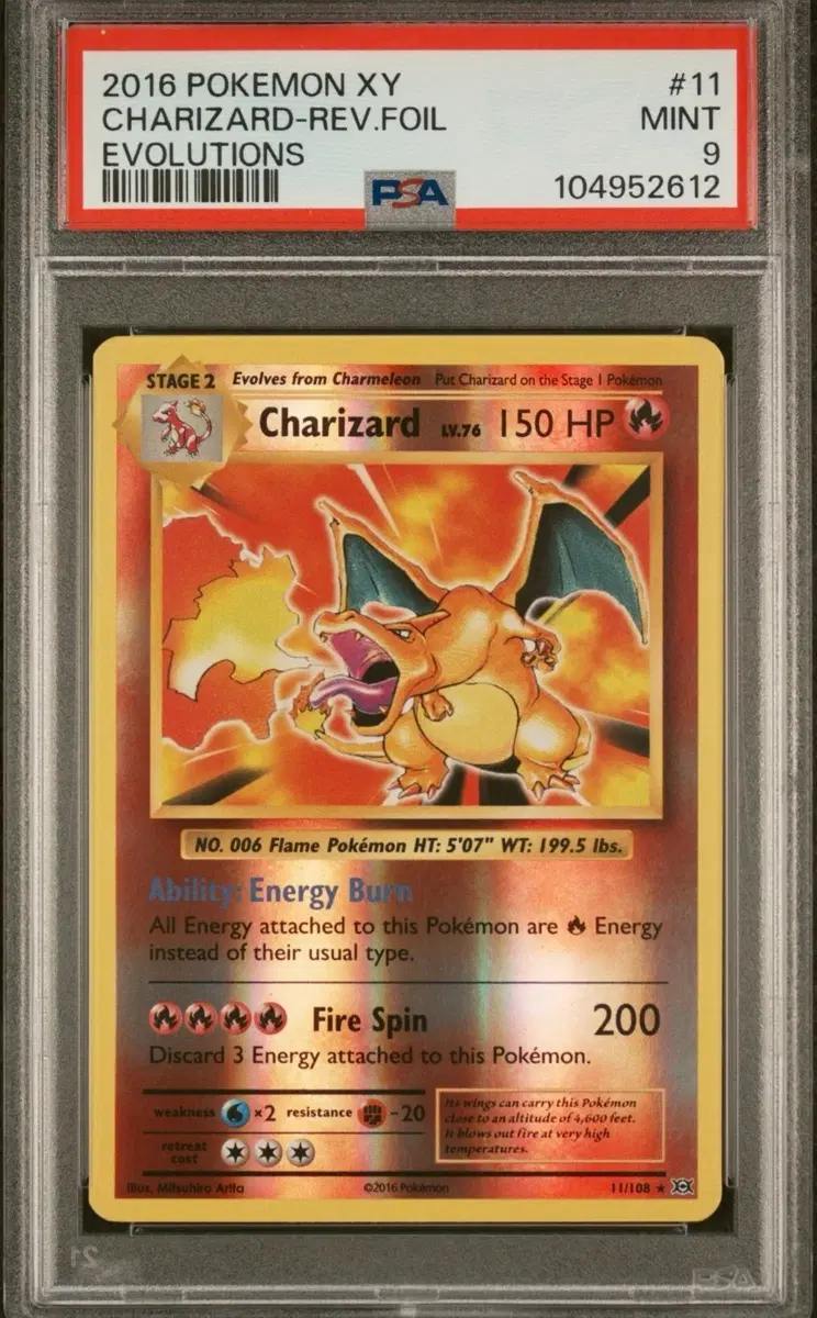 (영문판)2016 포켓몬 리버스 리자몽 PSA9