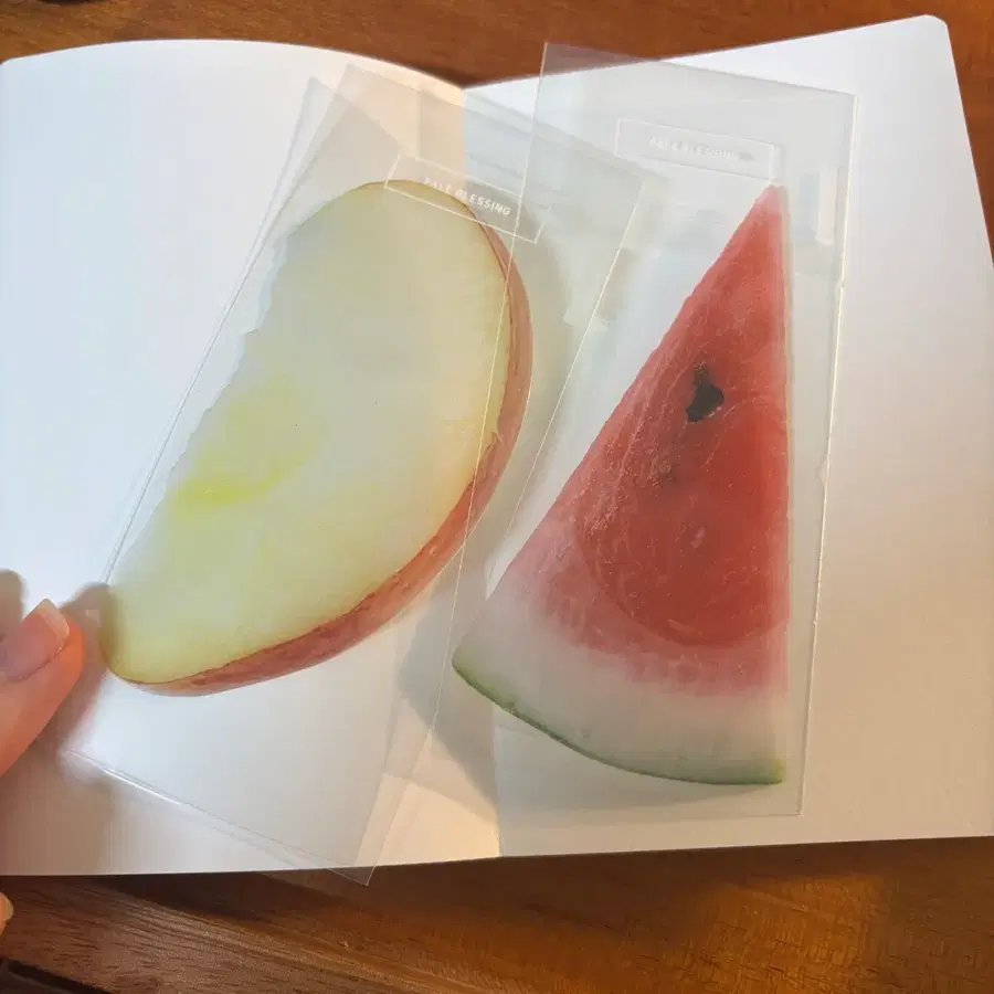 이옥토 책갈피 수박 사과 옥토 미개봉