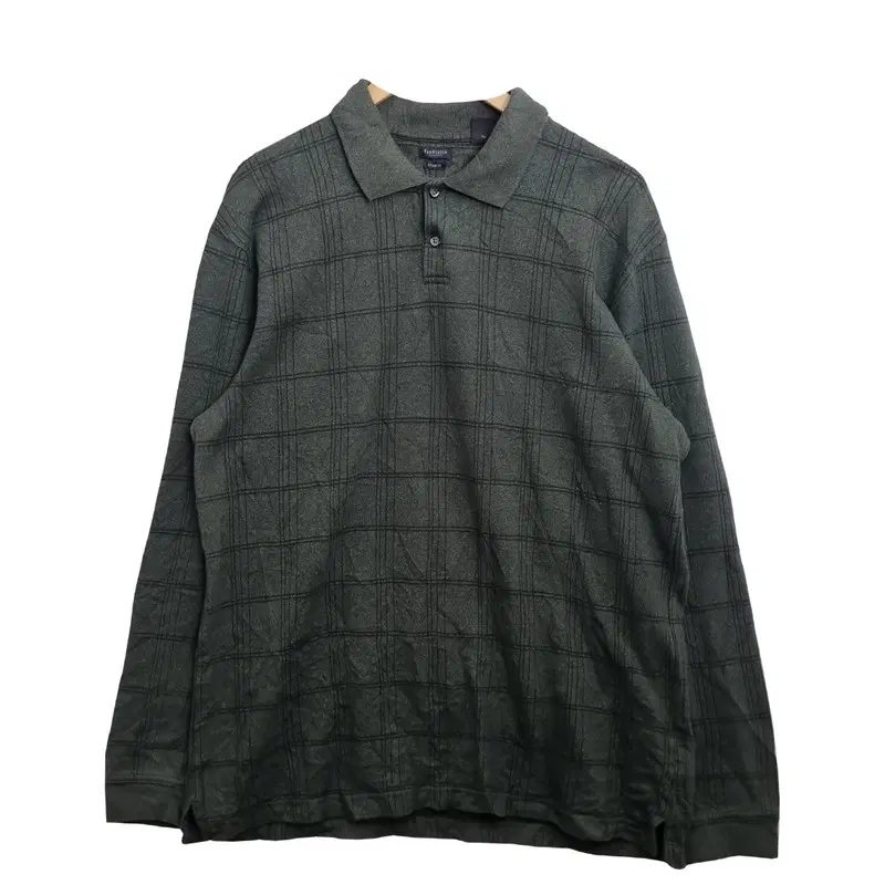 VANHEUSEN 그린 체크 겨울 카라티셔츠 [L] 남성