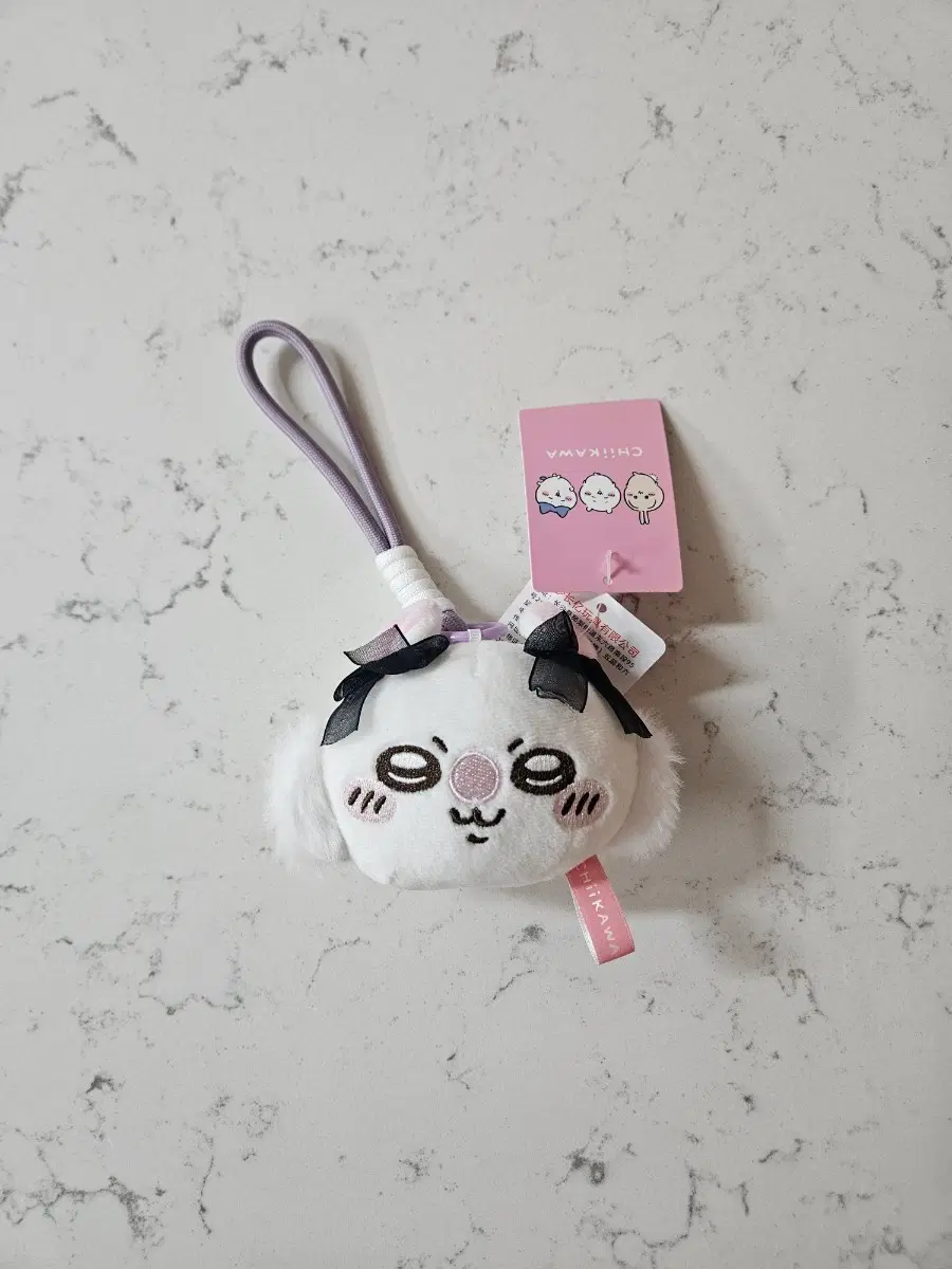 먼작귀 치이카와 페이스 리본 키링 미니인형 모몽가 새상품