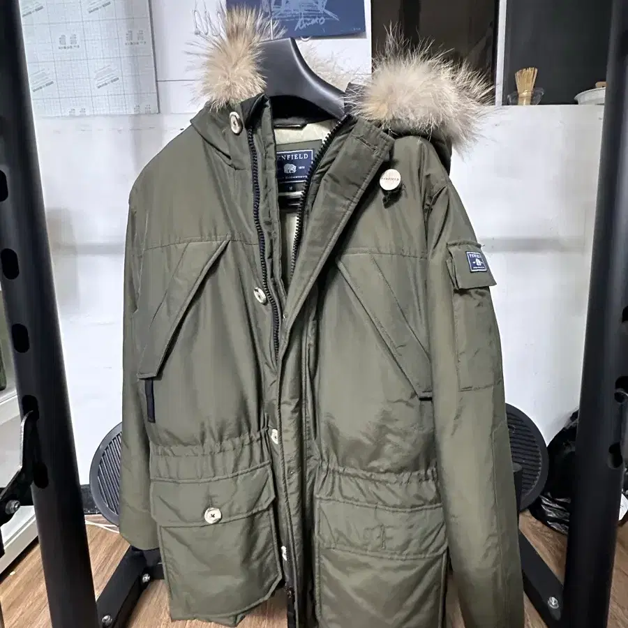 펜필드 후삭 후드 다운 마운틴 파카 카키 M 사이즈