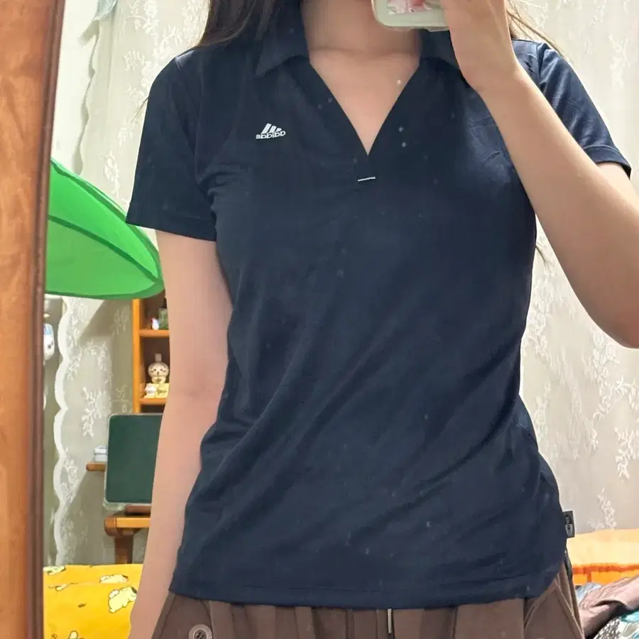 아디다스 대장 반팔 티셔츠 브이넥 반소매 네이비 일본 빈티지 스포티 져지