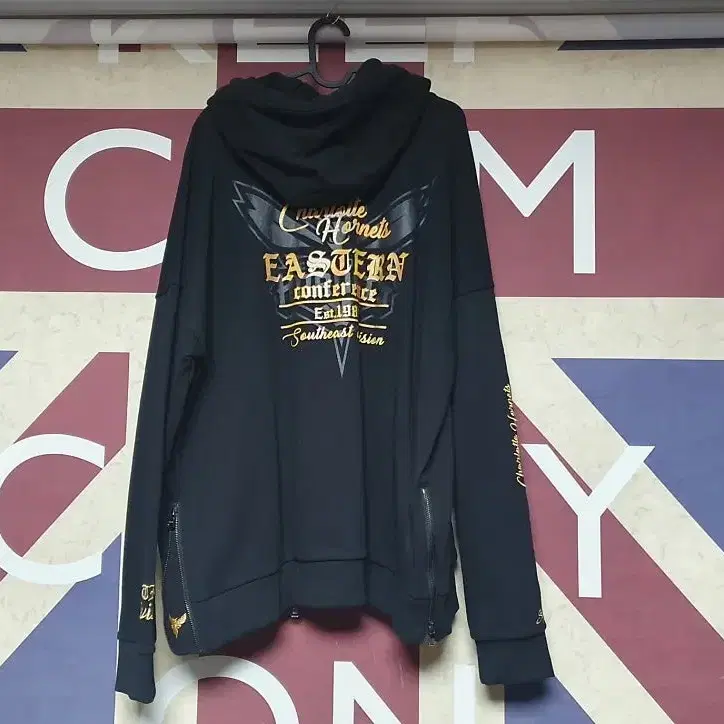 NBA 엔비에이 레터링자수 후드 집업 자켓 M 95 L 100 XL 105 사이즈 블랙