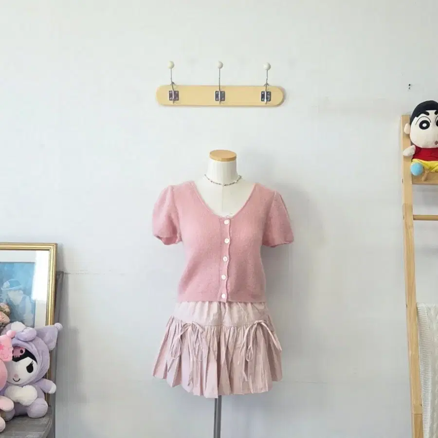 빈티지 만원샵 ODS 핑크 러블리 가디건