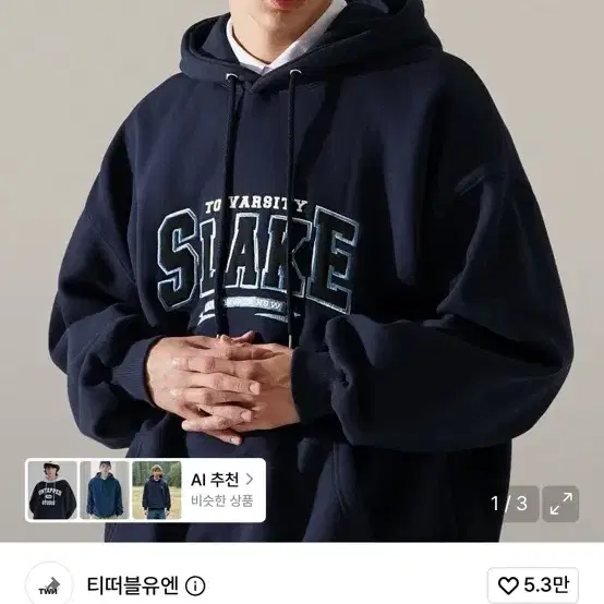 티떠블유엔 슬레이크 후드티