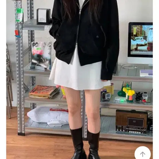 스웨이드 블루종 자켓 블랙