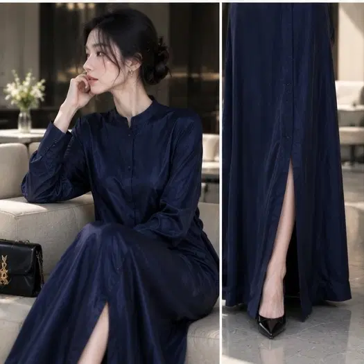 ZARA 자라 딥네이비 백리스 홀터넥 드레스 *택새상품*유니크 컬렉션