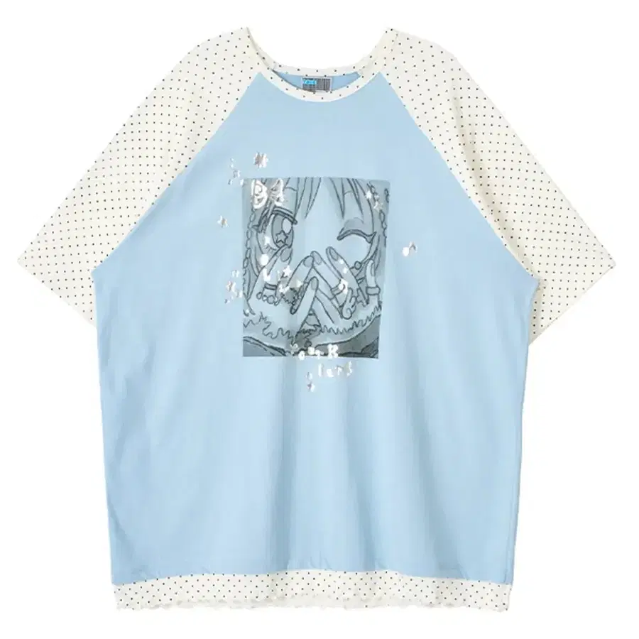 유쓰배쓰 티셔츠 YB x Oliwa Oversized Dot Raglan Top
