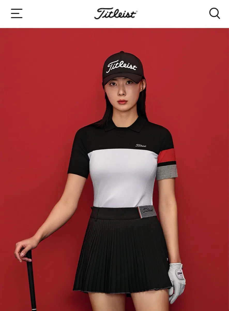 타이틀리스트 투어핏 COLOR BLOCK POLO 블랙