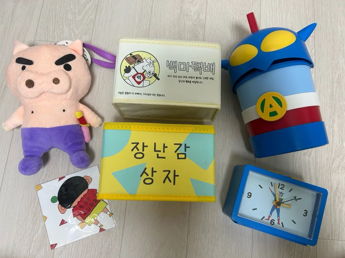 일괄) 짱구 시계, 정리함, 휴지통 등 짱구 굿즈