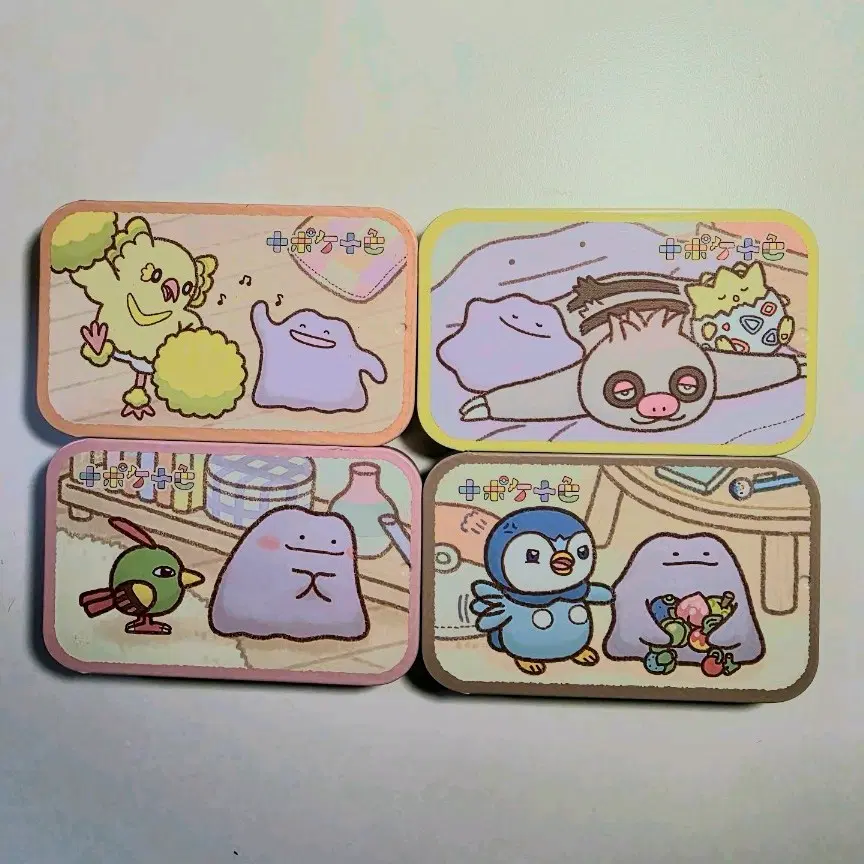 포켓몬센터 메타몽 틴케이스 4종 세트 쁘띠캔 푸치캔