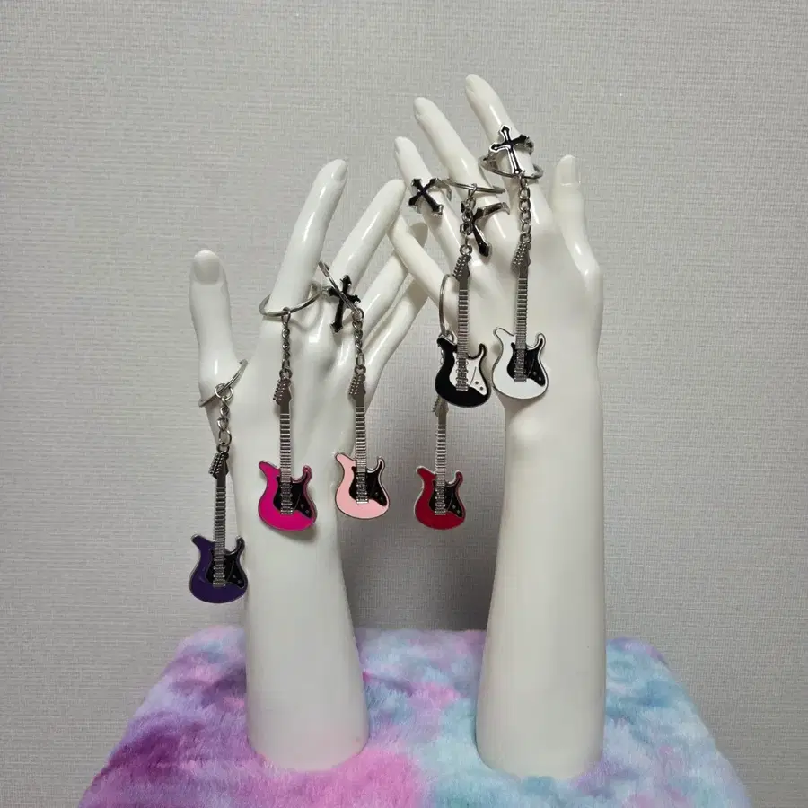 Emo 펑크 일렉기타 키링 6color