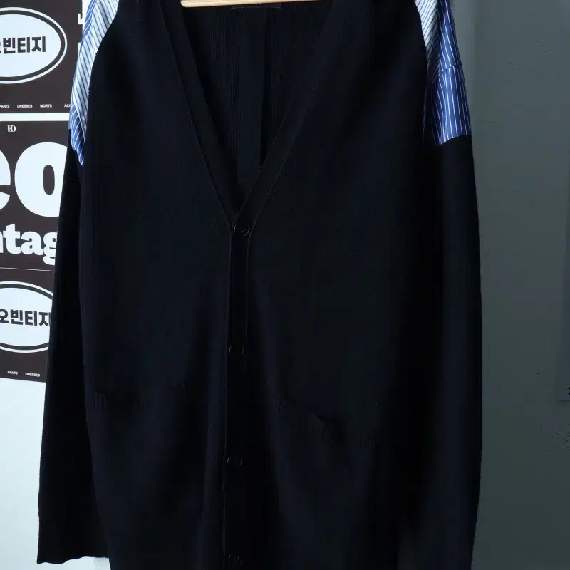 (L-XL) 시스템 니트 가디건 한섬 레이어드 네이비 울-H39641
