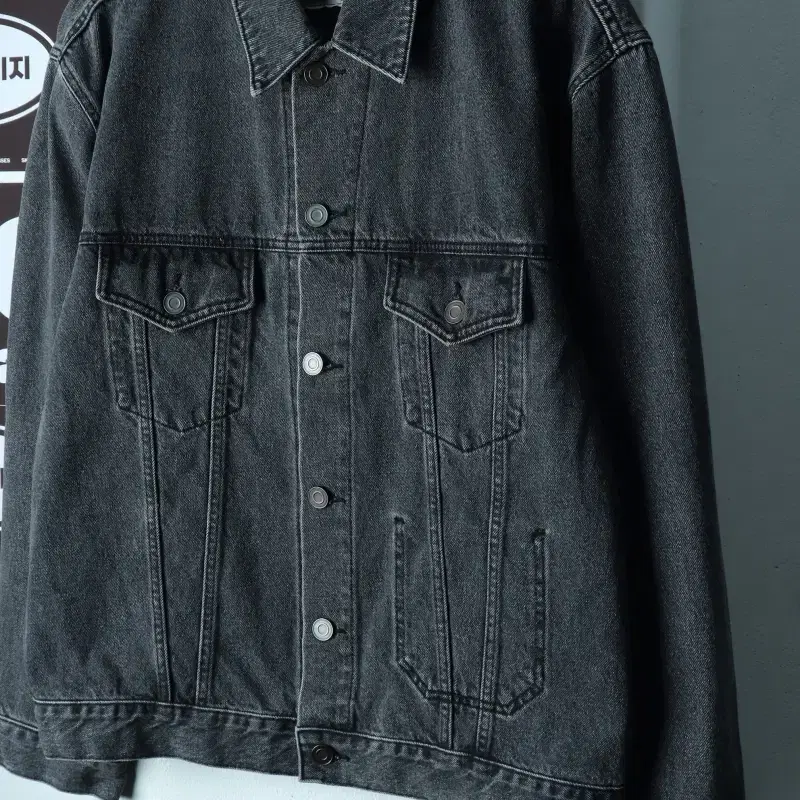 (L-XL) 인스턴트데님 집업 바람막이 점퍼자켓 데님 흑청-H39690