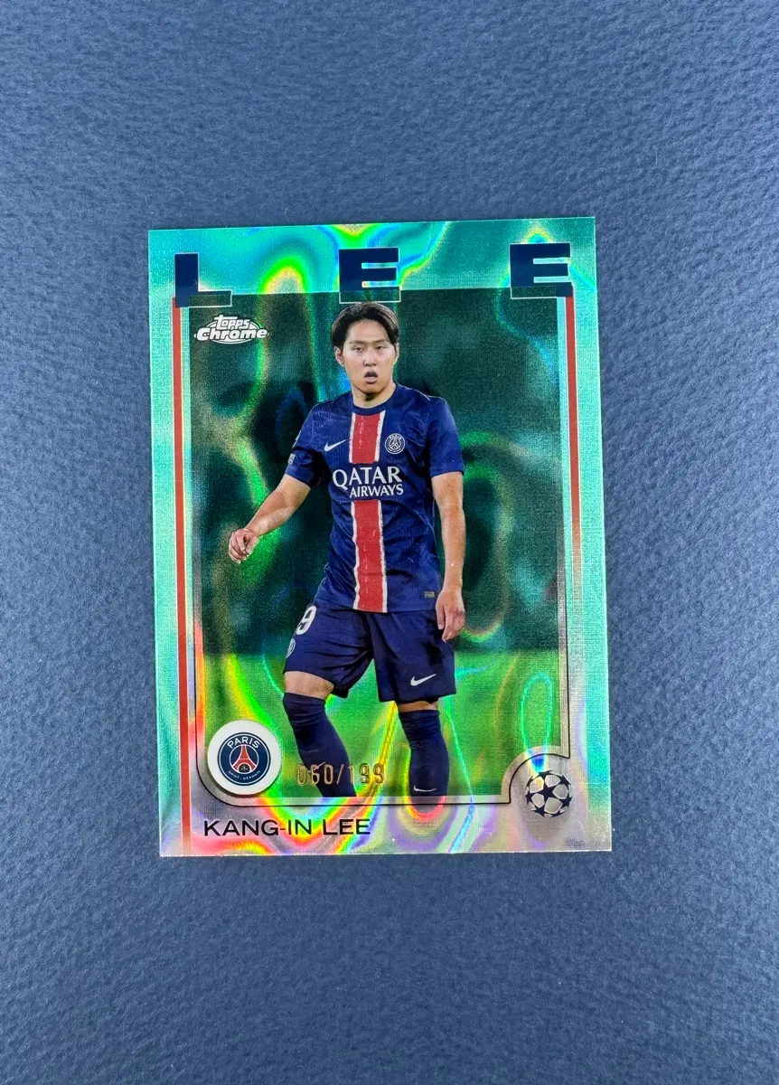 2024-25 Topps Chrome UEFA Champions League 이강인 AQUA LAVA REFRACTOR 199한정