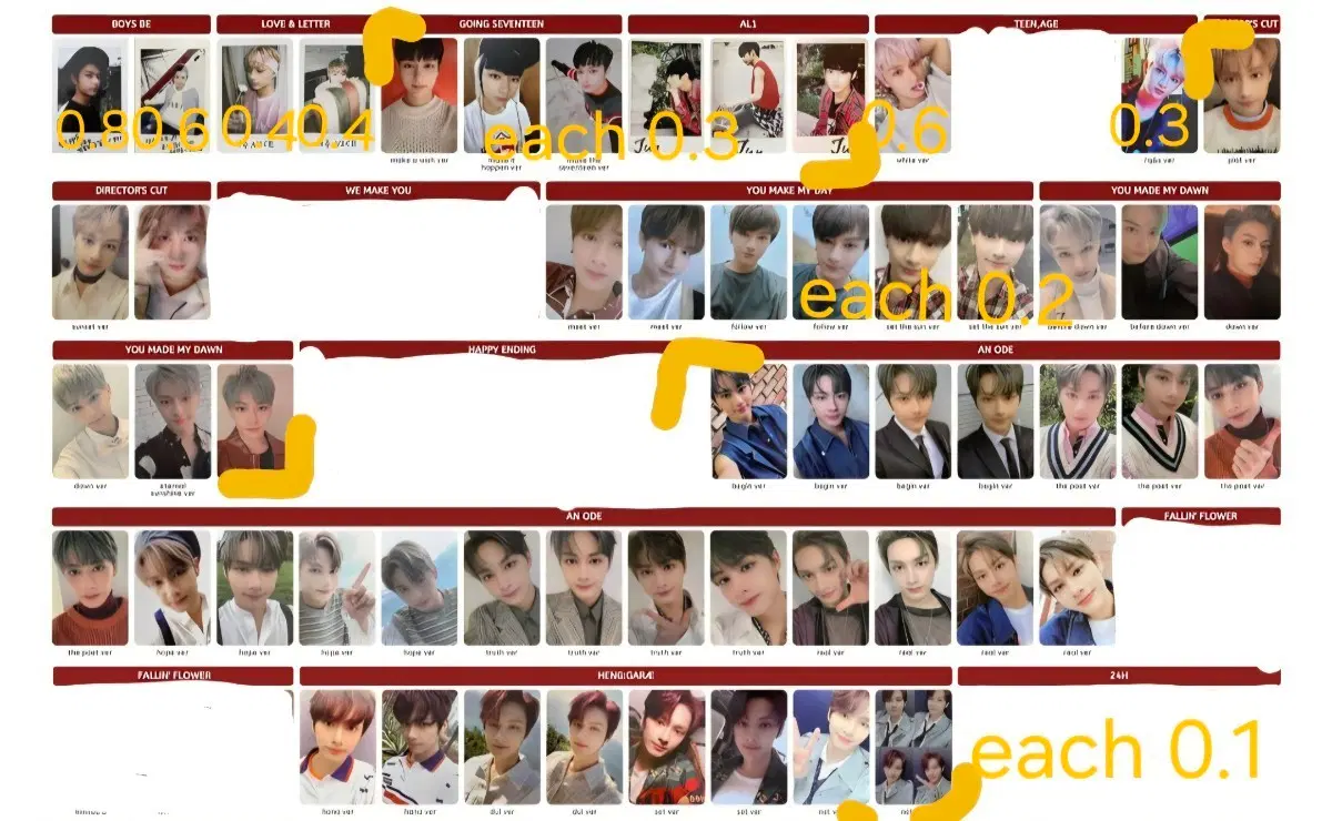 세븐틴 준 포카 판매 양도