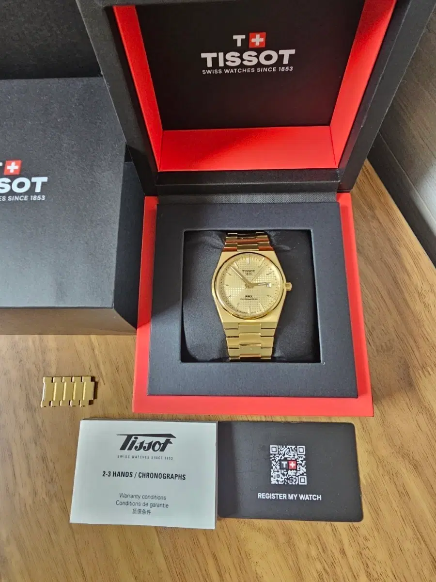 티쏘 PRX 오토 시계 40MM 골드