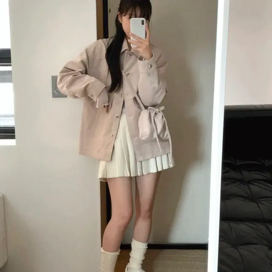 피터앤웬디 코튼캔디 스웨이드 자켓 세트 핑크 지그재그