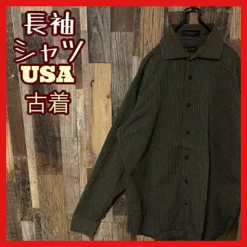 그린 남성용 L 스트라이프 블랙 셔츠 USA 구제 의류 90s 긴팔