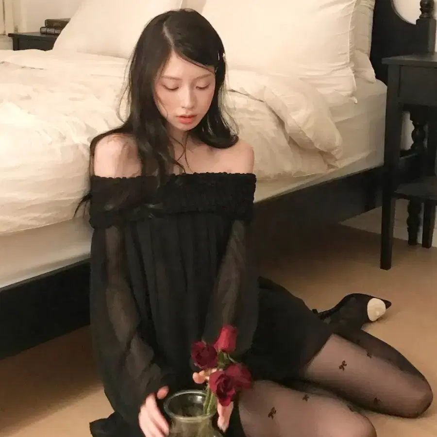 클라우드이모션 글래스 펌 셔링 플레어 롱 BL/OPS