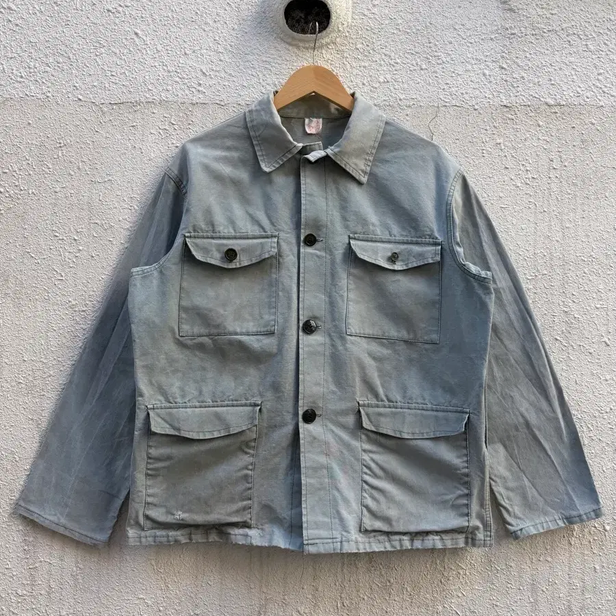 1950s FRENCH CANVAS SAGE GREEN SAFARI JACKET 사파리필드자켓 피싱자켓