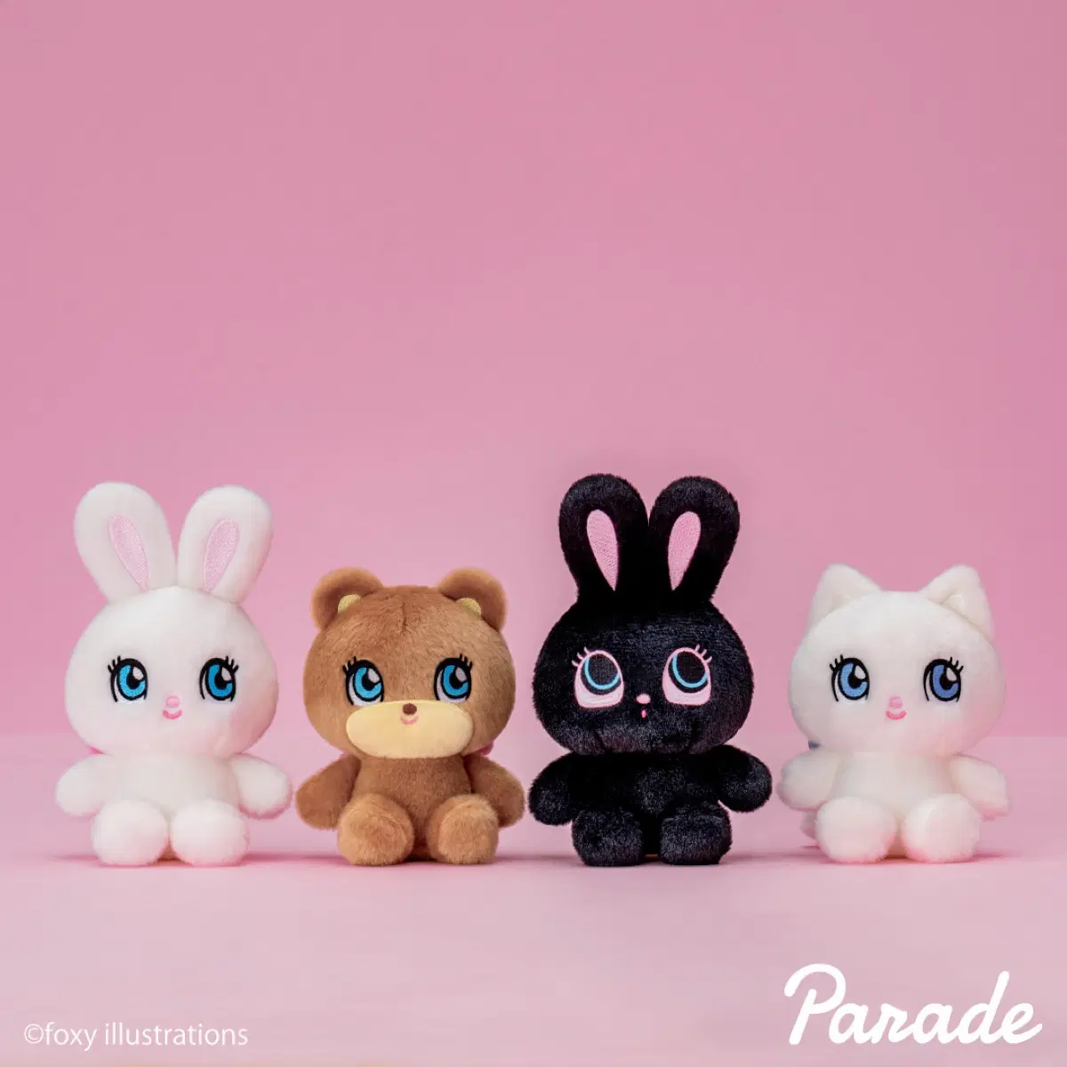 (4종 세트) Foxy illustrations 폭시 일러스트레이션즈 일본 작가 테노히라 천사 봉제 인형