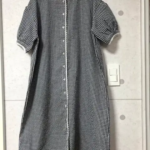 지지미 시어서커 벌룬 퍼프 레이스 체크 미디 원피스 깅엄체크 하객룩 로브