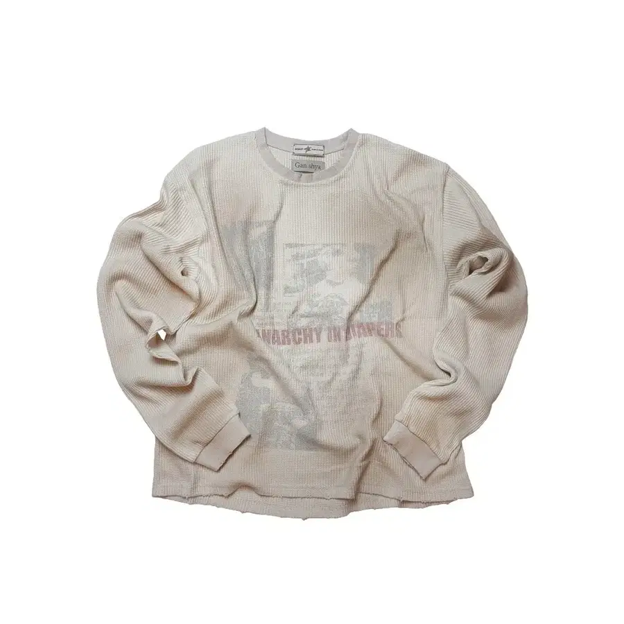 [2] 아오이로 간샤 베이비 락스타 오일 더티 빈티지 VTG 와플 롱슬리브