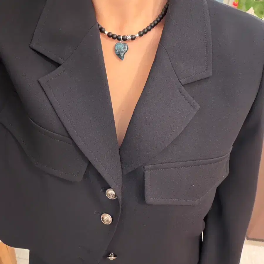 BLACK ONYX CHRYSOCOLLA NECKLACE