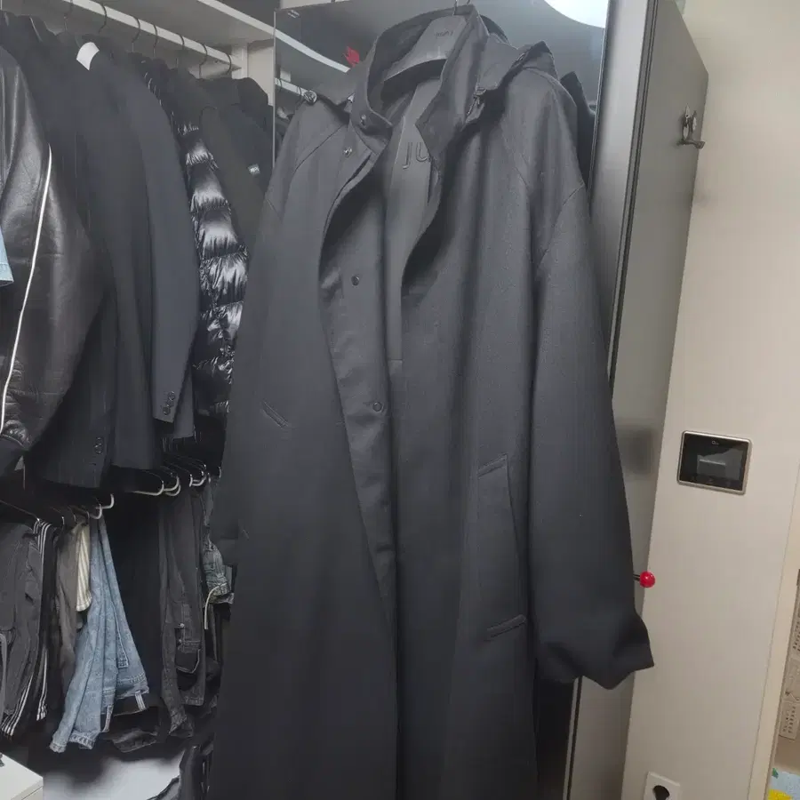 준지 25fw 밀링을 블랙 후드코트 48