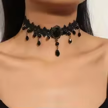 블랙스톤 레이스 초커 목걸이