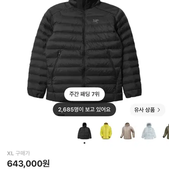 xl 아크테릭스 세륨 후디 블랙
