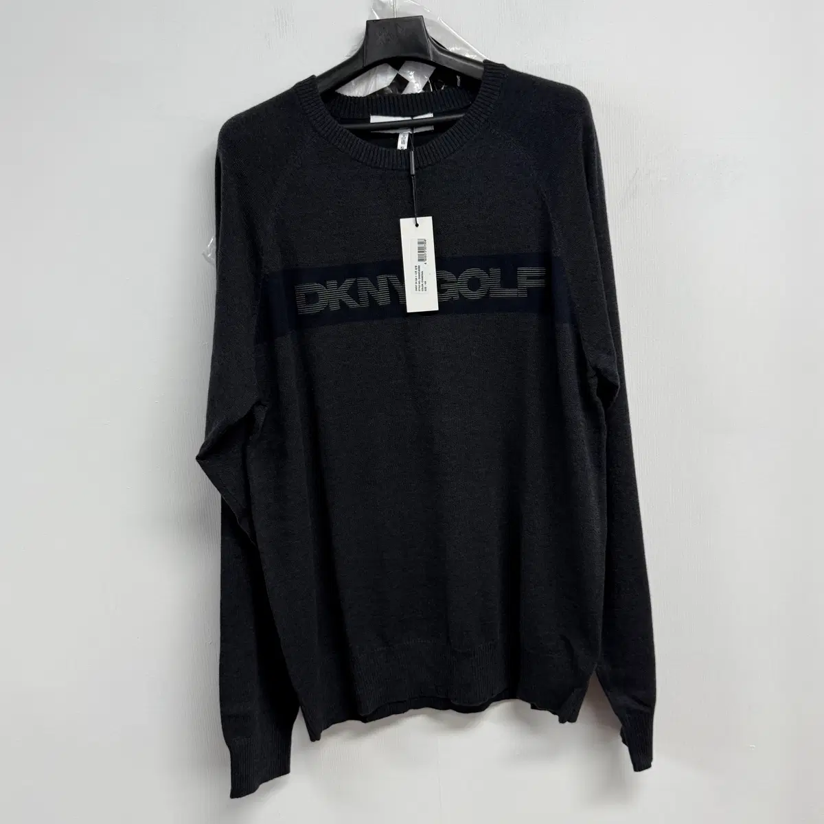새상품 DKNY GOLF 디케이엔와이 골프 남성 로고 니트 XL 105 js80