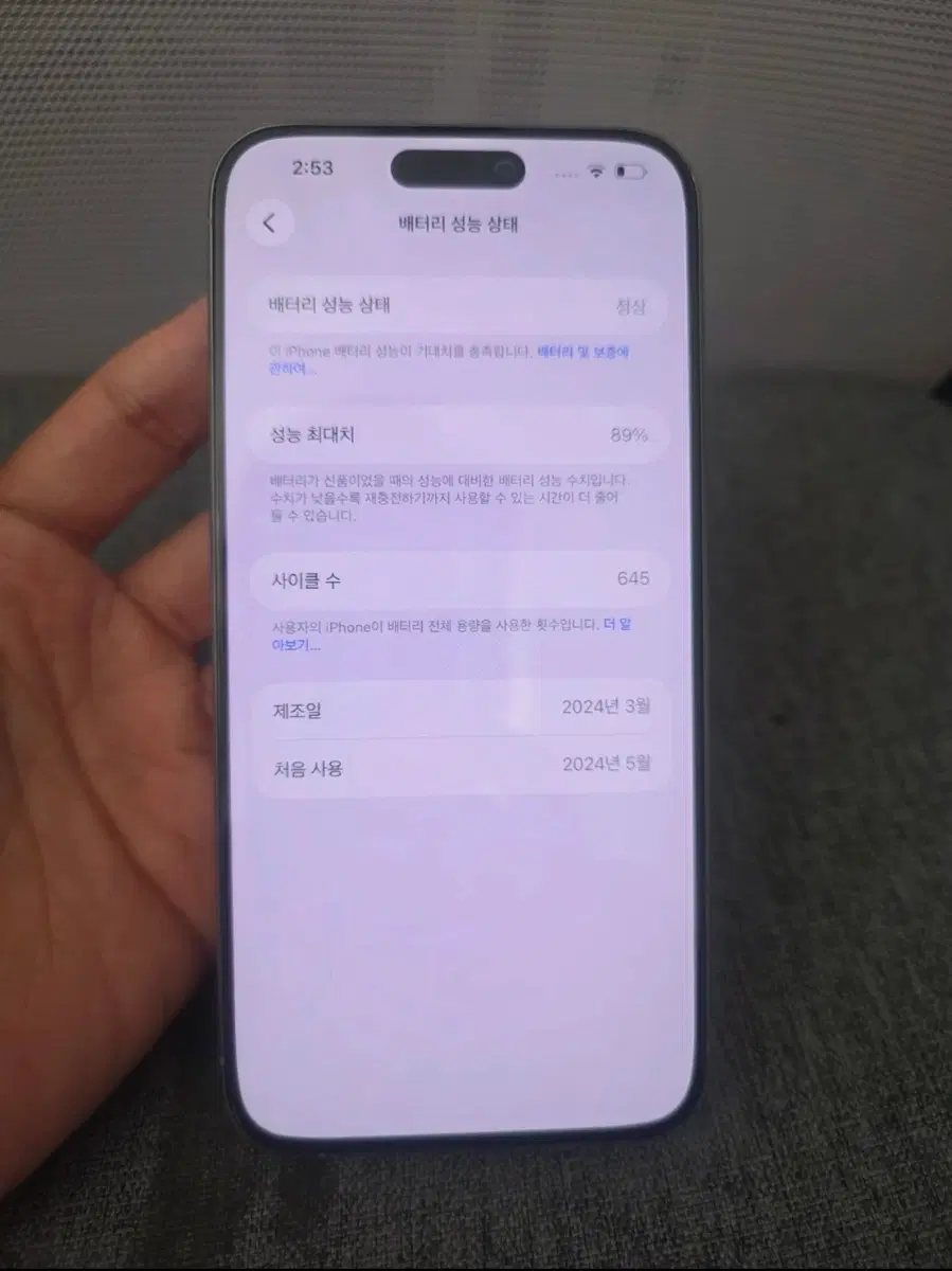 아이폰 15 promax 256기가 티타늄 그레이